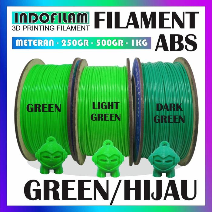 Gambar Diskon Filament Abs 1Kg Multi Warna 1.75 Mm 1 Kg Tinta 3D Printer Printing Stylus Filamen Coklat Wood Kayu Natural White Cream Grey Abu Sier Black Gold Emas Blue Biru Yellow Kuning Orange Red Pink Pule Ungu Green Hijau Skin Kulit Glow In The Dark Luminous - LIGHT GREEN dari Alrendy Trendy undefined Tokopedia
