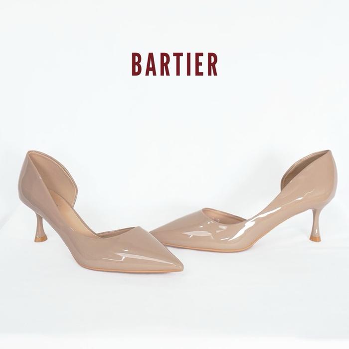 Gambar BARTIER - SEPATU HAK WANITA 5 CM POINTY HEELS CASUAL HEELS GLOSSY - KHAKI, 36 dari BARTIER_NEW undefined Tokopedia