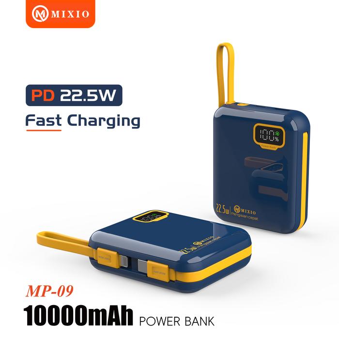 Gambar MIXIO MP-09 10000mAh Powerbank Mini 20W With Kabel Fast Charging Lightning & Type C For Iphone/Android - Biru dari MIXIO undefined Tokopedia