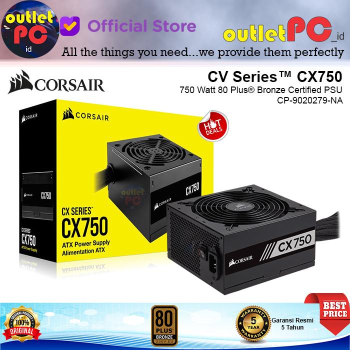 Gambar CORSAIR PSU CV750 750Watt 80+ Bronze Power Supply CV 750 CV-750 750W dari outletPC.id undefined Tokopedia