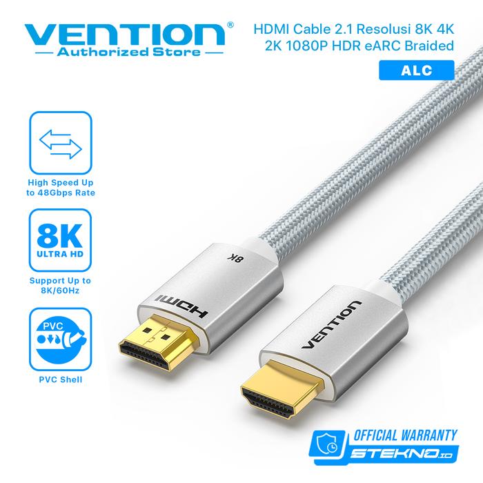 Gambar Vention Kabel HDMI 2.1 Male to Male Ultra HD 8K 4K 1080p HDR eARC - ALC SIlver, 3m dari Vention Authorized Store undefined Tokopedia