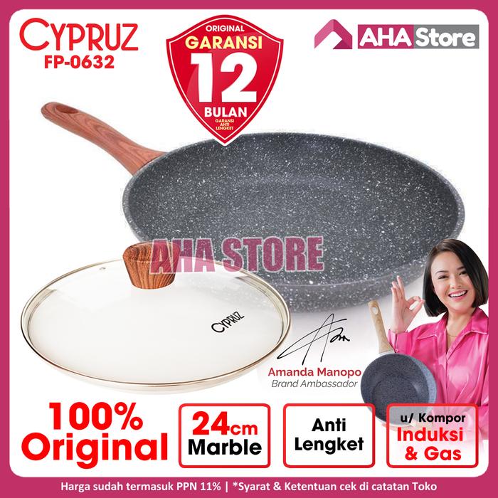 Gambar Cypruz Fry Pan Induksi Wajan Penggorengan Marble 28 cm FP-0634 - 24 cm FP-0632, TANPA Tutup dari AHA Store Indonesia_NEW undefined Tokopedia