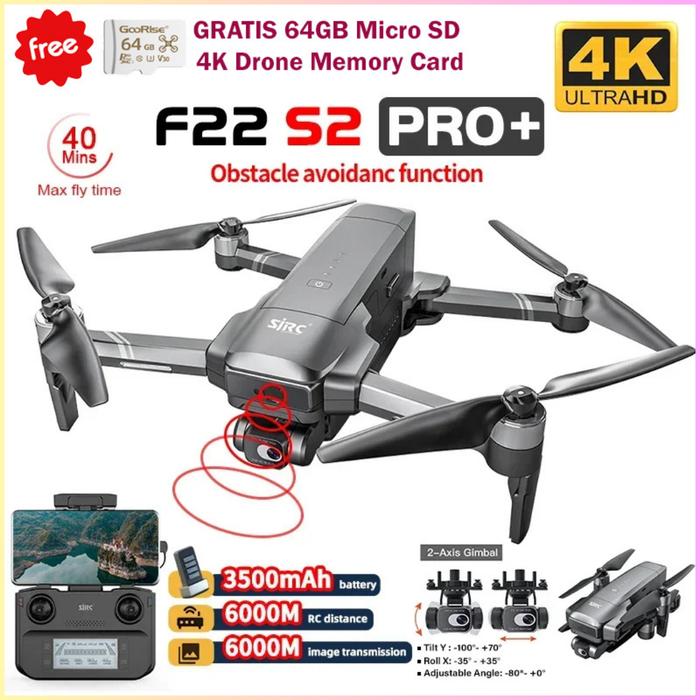 Gambar SJRC F22 F22S 4K PRO GPS Drone dengan Wifi FPV 4K HD - F22 S2 Pro+, 1 Batrai dari Jurassic Tech undefined Tokopedia