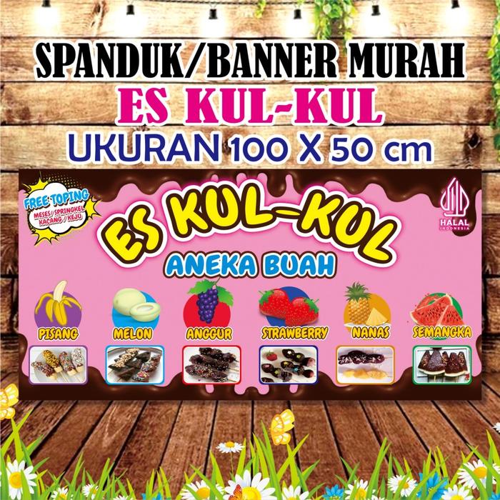 Gambar spanduk banner es kul kul, es kul kul viral - 100x50 Pink dari MankPoeds Print undefined Tokopedia