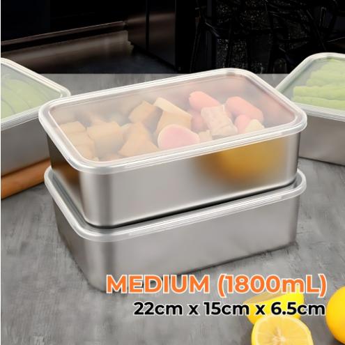 Gambar WADAH MAKANAN TOPLES SAYUR MAKANAN KOTAK BEKAL STAINLESS 304 MULTIFUNGSI DENGAN TUTUP - Sedang dari Tinbakingtools undefined Tokopedia