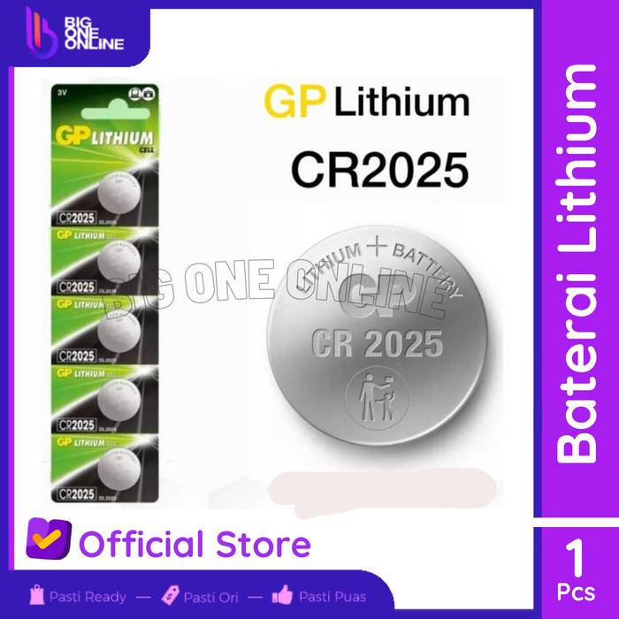 Gambar Lithium Battery CR2032 3V, Baterai Lithium CR 2032, Batre Koin - GP CR2025 dari Big One Online undefined Tokopedia
