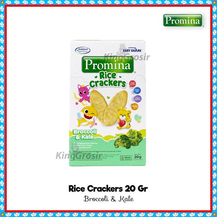 Gambar Promina Rice Crackers Brokoli & Kale 20gr Cemilan Biskuit Bayi Camilan MPASI Bayi - Broccoli Kale dari King Grosir Murah undefined Tokopedia