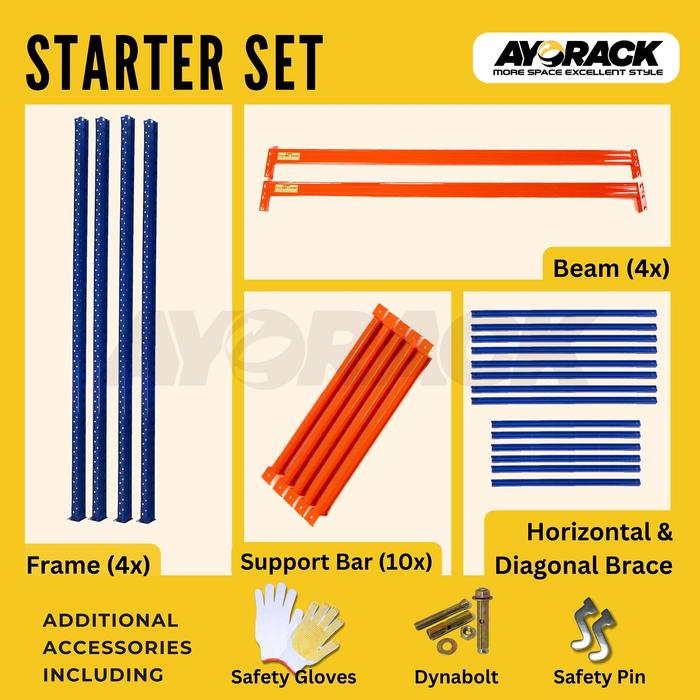 Gambar RAK PALET 1 TON AYORACK AI10-2530S W8 TINGGI 3 METER - RACK PALLET BESI PANJANG 250CM - RAK GUDANG HEAVY DUTY RACKING LEBAR 80CM - STARTER dari AyoRack Official undefined Tokopedia