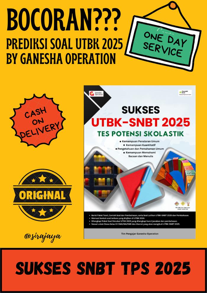 Gambar SNBT 2025 GANESHA OPERATION | SUKSES TPS 2025 | TES POTENSI SKOLASTIK 2025 | Buku SAKTI Bimbel GO dari Sirajaya undefined Tokopedia