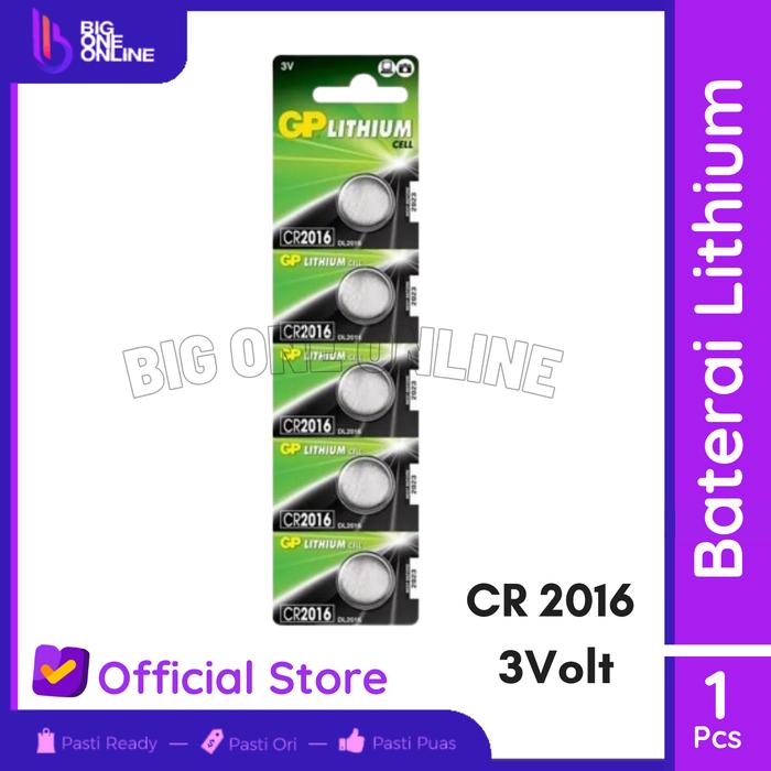 Gambar Lithium Battery CR2032 3V, Baterai Lithium CR 2032, Batre Koin - GP CR2016 dari Big One Online undefined Tokopedia