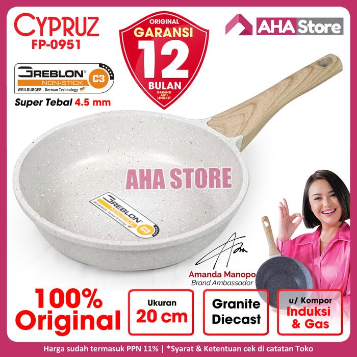 Gambar Cypruz Fry Wok Pan Penggorengan White Granite DieCast 24 cm FP-0964 - 20 cm FP-0951, Normal dari AHA Store Indonesia_NEW undefined Tokopedia