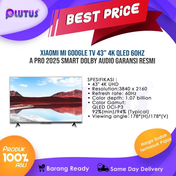 Gambar Xiaomi Mi Google TV A Pro Series 32" / 43" / 55"/ 65" Garansi Resmi - MI A PRO 43" 25, TANPA KAYU dari PLUTUS ID undefined Tokopedia