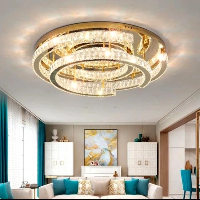 Jual Lampu gantung plafon kristal moderm Led cahaya with remote