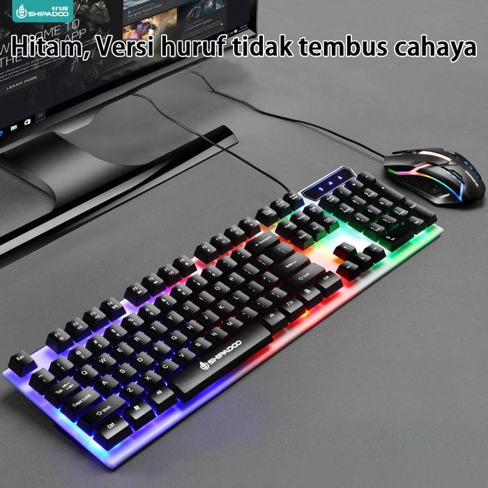 Gambar Kombo Keyboard dan Mouse Gaming dengan Lampu RGB Cahaya / Termasuk Mouse dan Keyboard - Keyboard Mekanikal untuk PC Laptop Hp / Esports Gaming Keyboard / 104 Keys / Keyboard BackLight - Hitam, Keyboard dari HUAV PC undefined Tokopedia