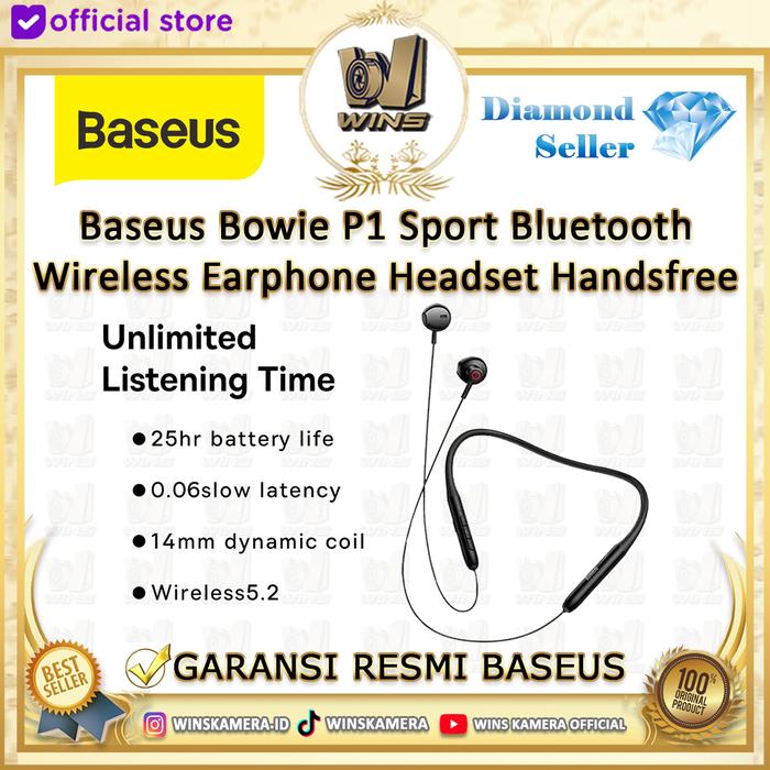 Gambar Baseus Bowie P1 Sport Bluetooth Wireless Earphone Headset Handsfree - Black dari WINS OFFICIAL STORE undefined Tokopedia