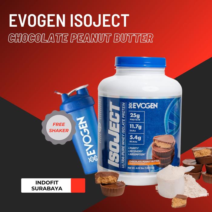 Gambar EVOGEN Isoject 4lbs Pure Whey Isolate Protein Susu Fitness Gym Evogen ISOJECT - Choco Peanut dari indofitsurabaya undefined Tokopedia