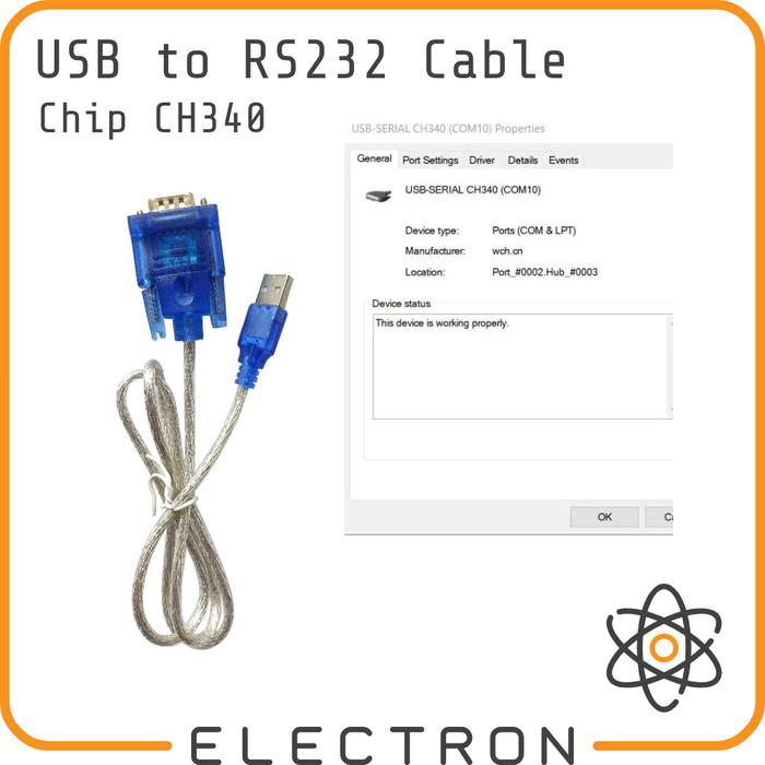 Gambar USB to RS232 Serial Cable DB9 Kabel Converter Adapter RS 232 COM Port - CH340 dari Electron ID_NEW undefined Tokopedia