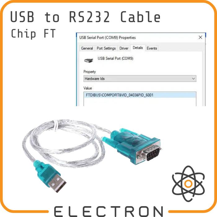 Gambar USB to RS232 CH340 Serial Port DB9 Cable COM Port Adapter CH 340 Kabel - FT dari Electron ID_NEW undefined Tokopedia
