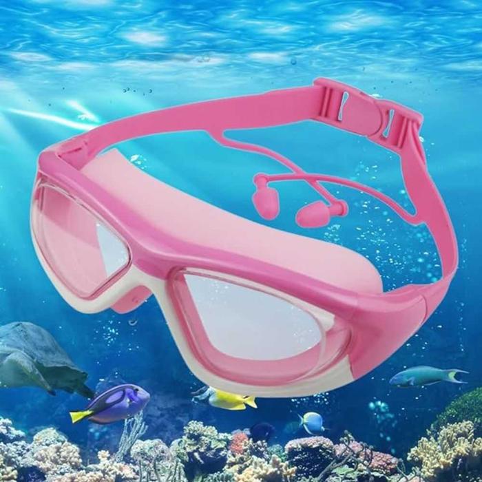 Gambar Kacamata Renang Anak Anti Fog UV Protection Plus Penutup Telinga - Merah Muda dari Nazs Olshop_NEW undefined Tokopedia