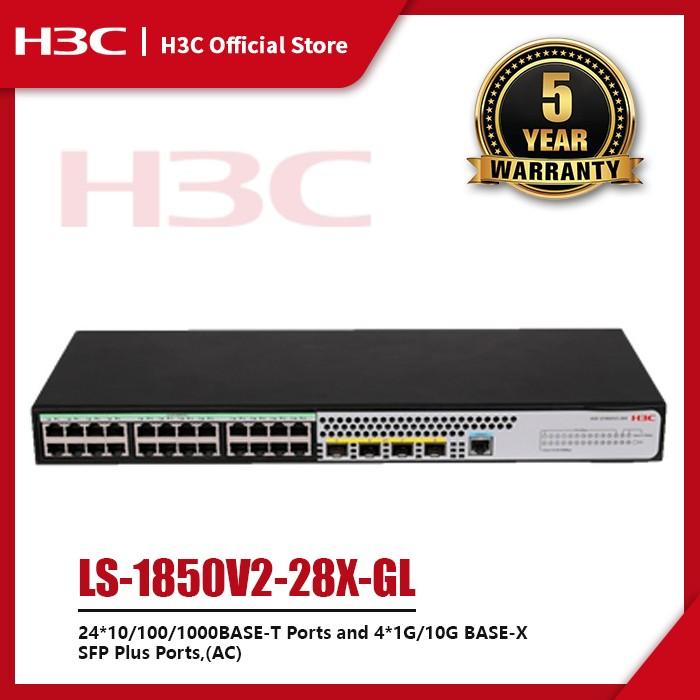 Gambar H3C - S1850V2-28X L2 Ethernet Switch with 24*10/100/1000BASE-T Ports and 4*1G/10G BASE-X SFP Plus Ports,(AC) -  Include dari H3C Official Store undefined Tokopedia