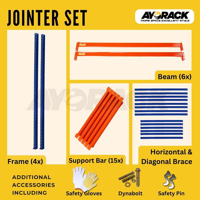 Gambar RACK PALLET 2 TON AYORACK AI20-2540S W9 - RAK BESI PALET RACKING TINGGI 4 METER PANJANG 250CM - RAK GUDANG HEAVY DUTY LEBAR 90CM - JOINTER dari AyoRack Official undefined Tokopedia
