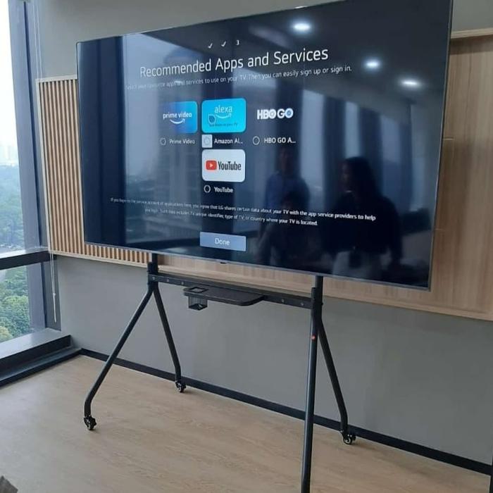 Gambar Bracket Standing TV LED UHD Interactive 100 98 95 90 86 85 80 75 70 65 60 55 50 43 32 Inch Braket Stand TV Black - 55 - 110 inch dari Surya Bracket undefined Tokopedia