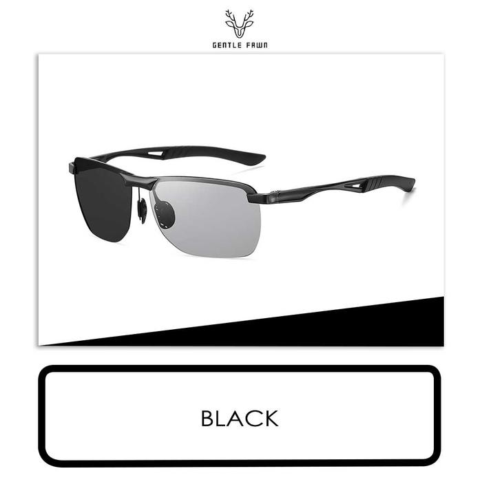 Gambar Gray Pink  Kacamata Sunglasses Photocromic Polarized Anti Silau Matahari Bentuk Kotak Bahan Metal Kuat Fashion Pria Wanita 6153 - BLACK dari Gray Pink undefined Tokopedia