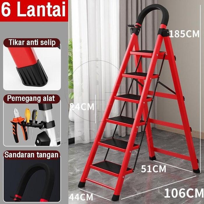 Gambar Tangga Lipat Besi Portable Multifungsi 3-6 Step Premium Ladder Tangga Lipat Kuat Alumunium HOME GALLERY - 6 STEP dari THECOCONUT STORE undefined Tokopedia