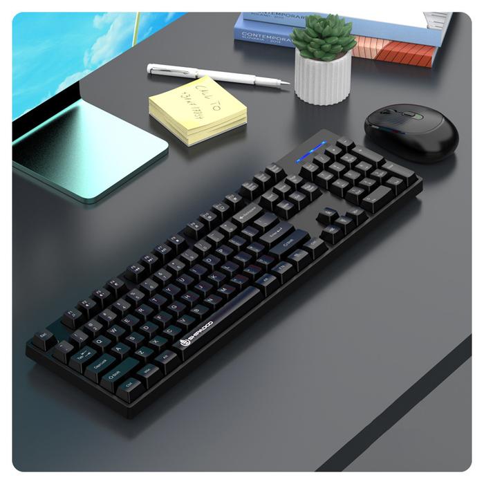Gambar Keyboard Mouse Wireless High Quality 2.4G Wireless Keyboard Mouse Set For Notebook Laptop Desktop PC 1600 DPI - W1060 Hitam dari HUAV PC undefined Tokopedia