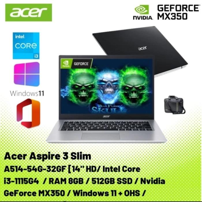 Gambar ACER ASPIRE 5 SLIM A514-54G-32GF Core i3-1115G4/8GB /SSD512GB - Black dari RR Numero UNO undefined Tokopedia