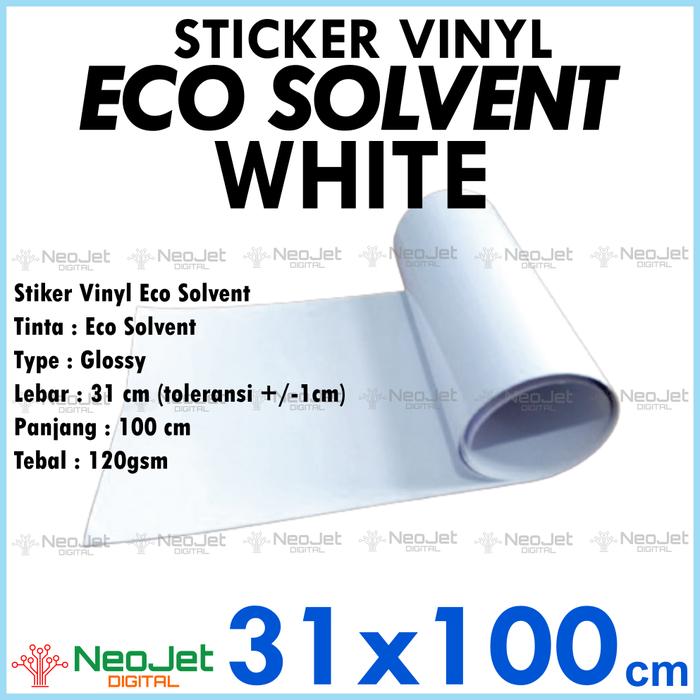 Solvent Sticker Jual Sample Sticker Vinyl ECO SOLVENT White 31 x 100 cm Putih ...