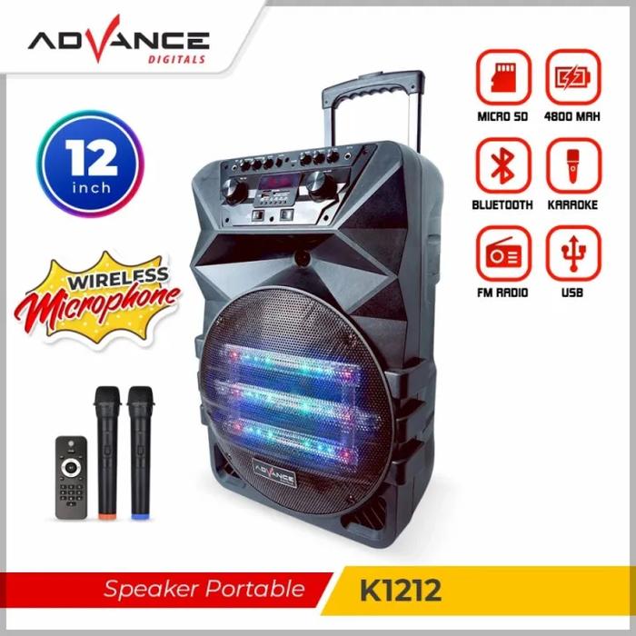 Jual Advance Digitals K1212 Professional Battery Speaker System 12