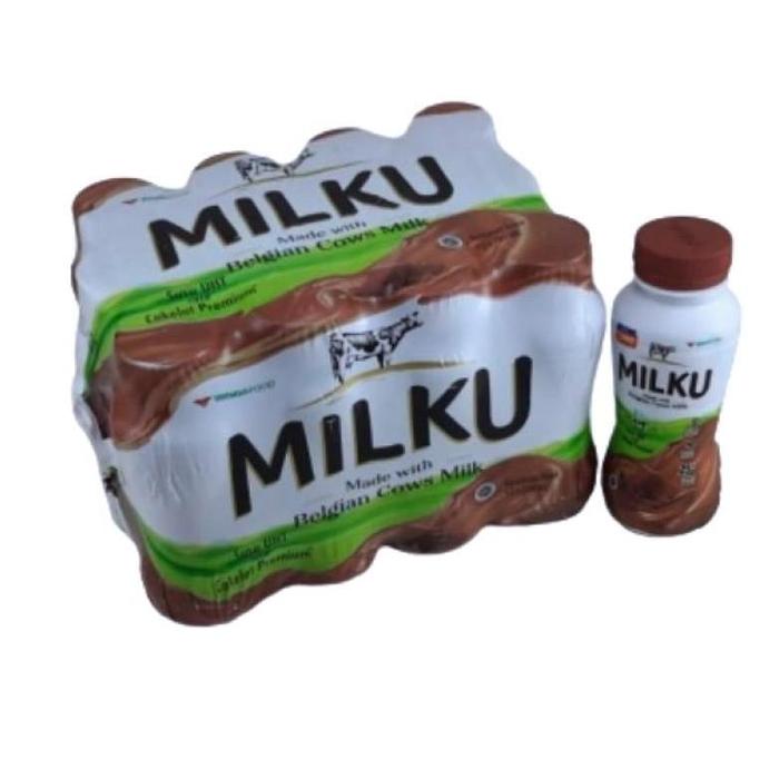 Gambar SUSU MILKU UHT BOTOL WITH BELGIAN COWS MILK uk 200 ML COKLAT DAN STOBERI - Cokelat, 200ml dari rione undefined Tokopedia