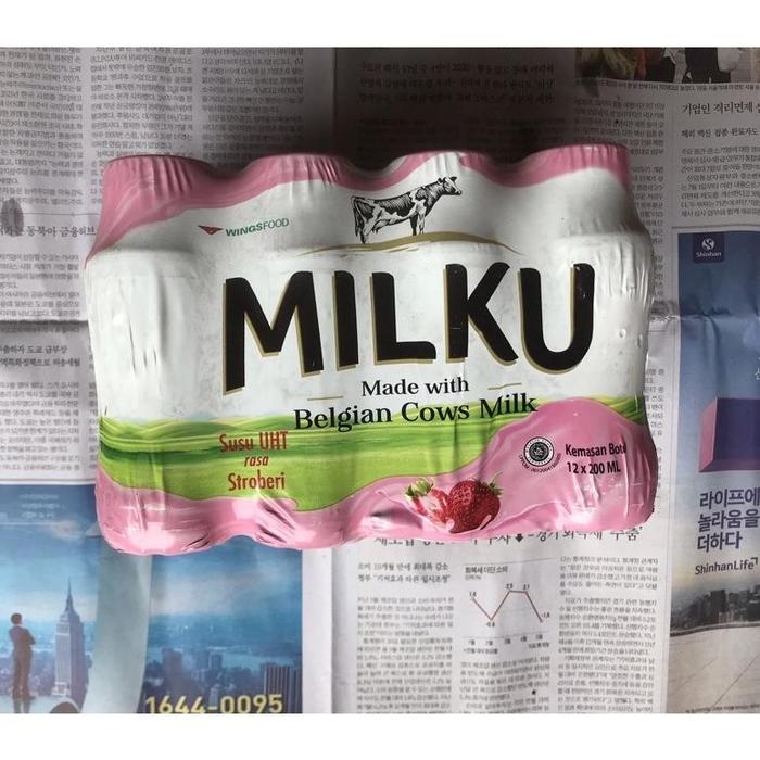 Gambar 〖Milku 200ml 1 Dus - 12 Botol Rasa Coklat Premium dan Stroberi Susu UHT Made with Belgian Cows Milk〗 - Strawberry dari rione undefined Tokopedia
