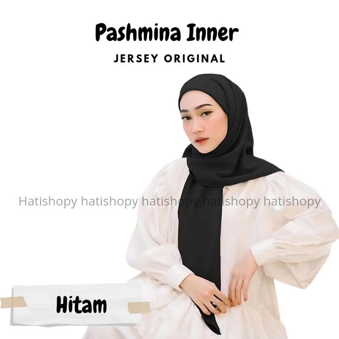 Gambar Pashmina Inner Jersey Instan Premium / Jilbab Pashmina Instan Premium Ada Tali Ikat - Hitam dari GEKILA undefined Tokopedia