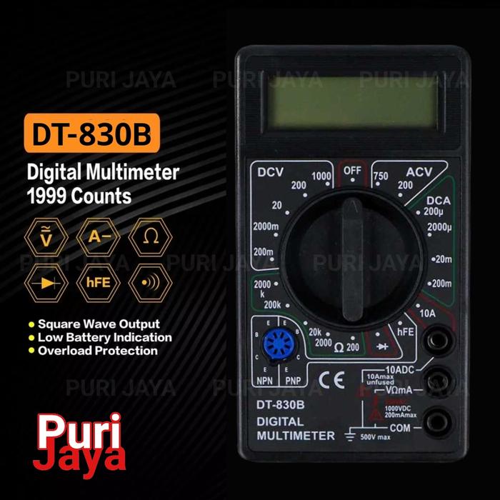 Gambar Multimeter DT830D DT830B Digital Multi Tester Meter Ampere DT830 D B - DT830B Hitam dari Puri Jaya_NEW undefined Tokopedia