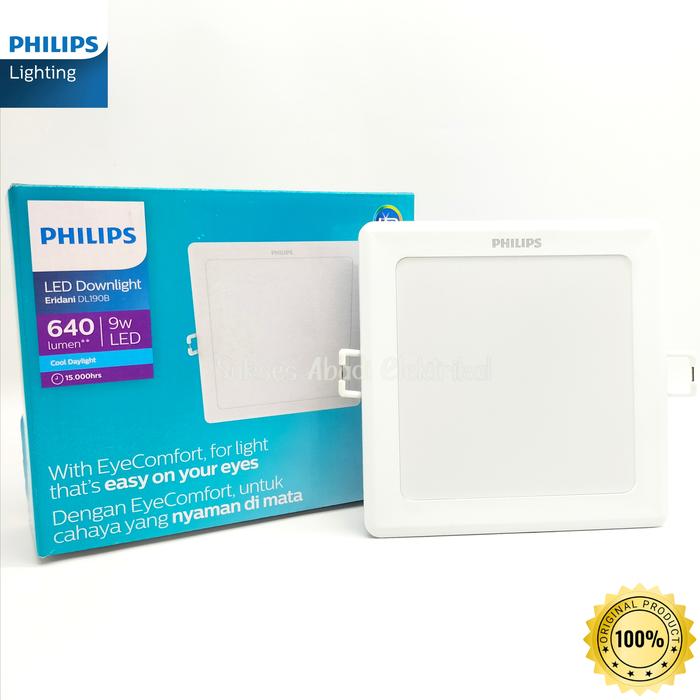 Gambar Philips Downlight Panel Eridani DL190B Kotak / Square LED - 9 Watt, Kuning (3000K) dari TL. Sukses Abadi undefined Tokopedia