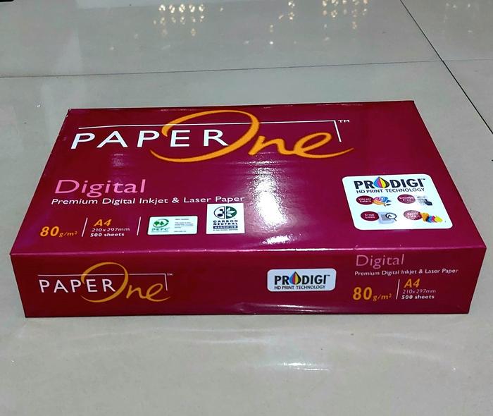 Gambar Kertas HVS A4 80 gr 80 gsm 80gsm 80gram PAPER ONE - 80gr 80gsm dari gajahmadakomputer undefined Tokopedia