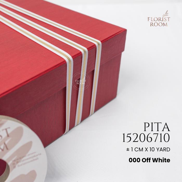 Gambar Pita 15206710 - Ribbon - Hampers - Kado - Gift - Barang Florist - Gold List Ribbon - 000 Off White dari Floristroombali undefined Tokopedia