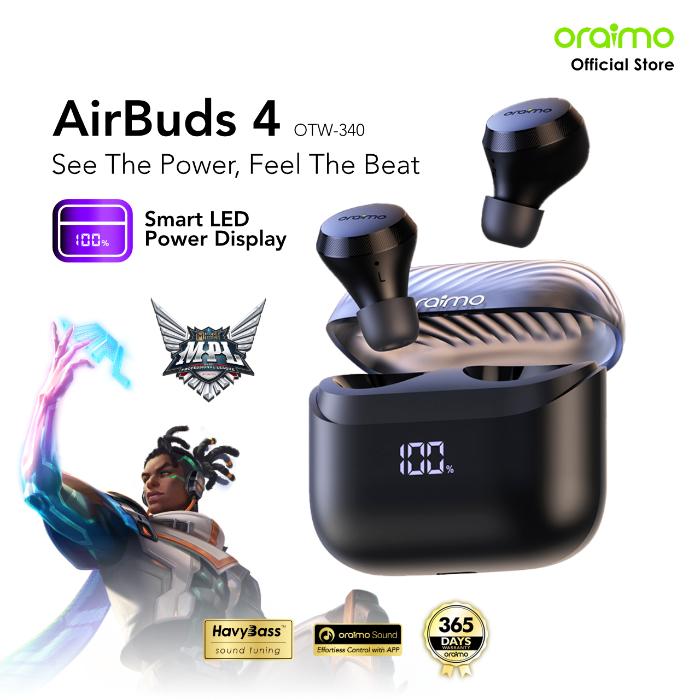 Gambar Oraimo x MPL Mobile Legends TWS AirBuds 4 OTW-340S Special Collaboration Edition True Wireless Stereo LED Display Bluetooth Gaming Low Latency Battery 38H IPX4 Waterproof asdf dari oraimo AudioLab undefined Tokopedia