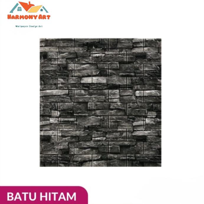 Gambar Wallpaper Foam 3D Batu Bata UK 70cm × 77cm 3mm - Hitam, 70cm × 15cm dari HarmonyArt undefined Tokopedia