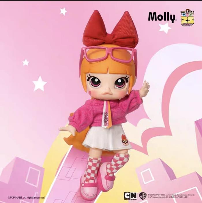 Gambar [PO PRE- ORDER] 13CM Molly X Powerpuff Girls BJD Popmart Power Puff Figure - Blossom dari KatsuToys undefined Tokopedia