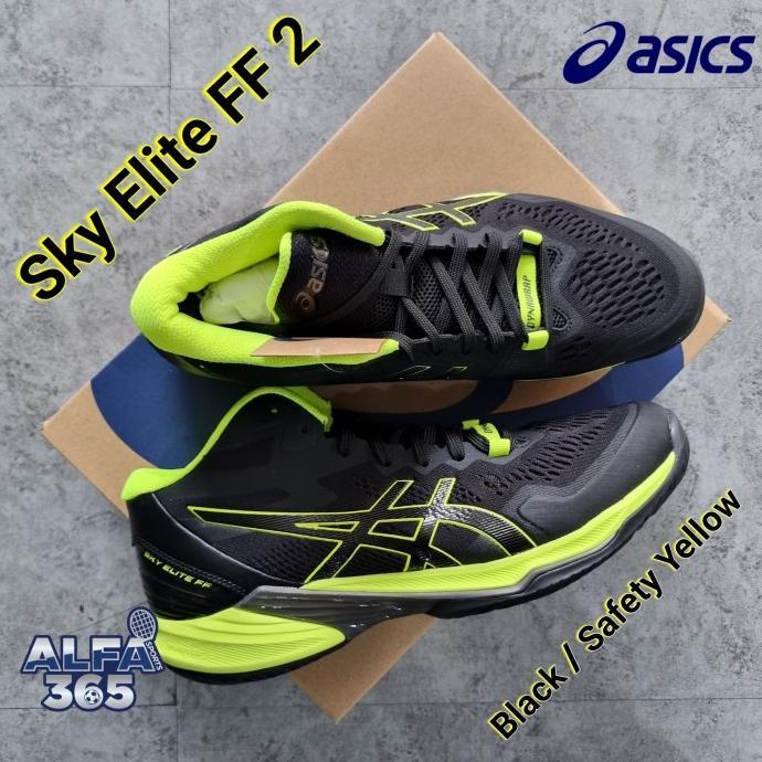 Gambar INSTAN SEPATU VOLI ASICS SKY ELITE FF 2 BLACK / SAFETY YELLOW LARIS - 45 dari BOLA* undefined Tokopedia