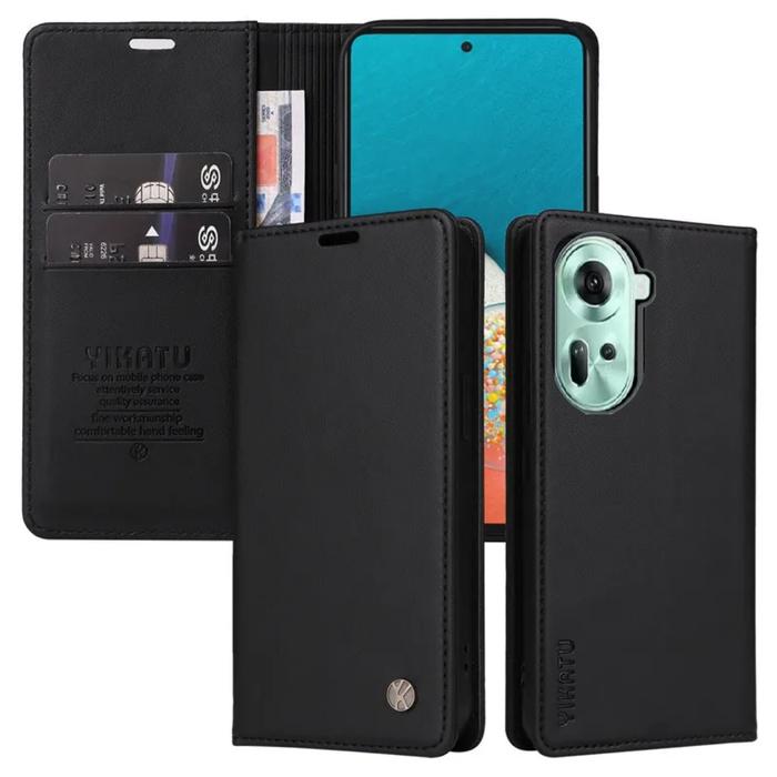 Gambar Case Oppo Reno 11 5G Flip Cover Dompet Kulit Leather Slot Kartu - Hitam, Reno 11 5G dari Vinbest Acc undefined Tokopedia