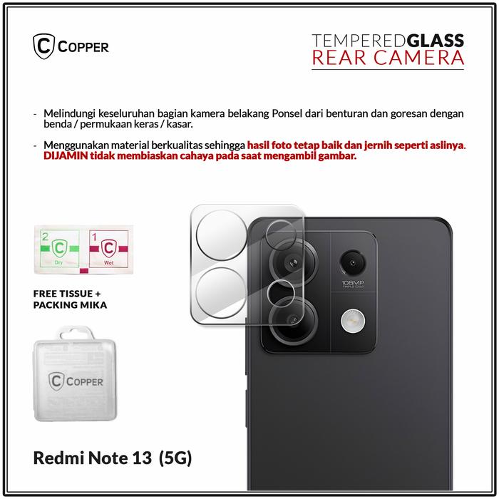 Gambar Redmi Note 13 / Pro / Plus/ 4G / 5G - Copper Tempered Glass Kamera 3D Clear Anti Gores Pelindung Premium - Note 13 5G dari Copper.Medan undefined Tokopedia