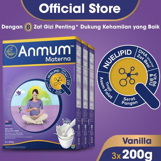 Gambar New Anmum Materna Susu Bubuk Vanila 3 x 200g - Susu Ibu Hamil dari ikalisyajuina undefined Tokopedia