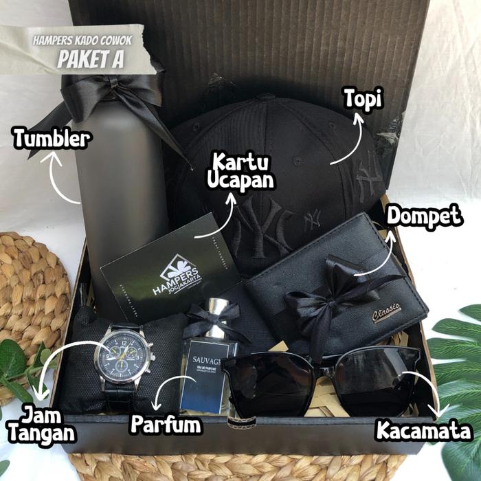 Gambar Kado Ulang Tahun Pria Cowok Hampers Gift Birthday Hampers Cowok Kado Ulang Tahun Gift Murah Wisuda Cowo Hitam - PAKET A, ANNIVERSARY dari Mecca Hampers undefined Tokopedia