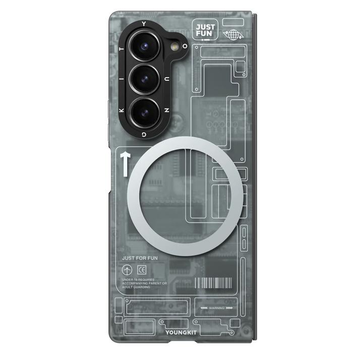 Gambar Youngkit Case Compatible For Samsung Galaxy Z Fold 6 - Circuit Magsafe Casing Fold6 - Gray dari Youngkit Official Store undefined Tokopedia