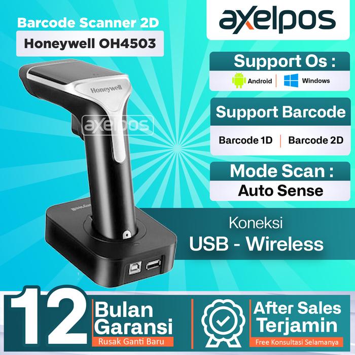 Gambar BARCODE SCANNER WIRELESS HONEYWELL OH4502 1D & 2D - OH4503 dari Axelpos Kota Administrasi Jakarta Pusat Tokopedia