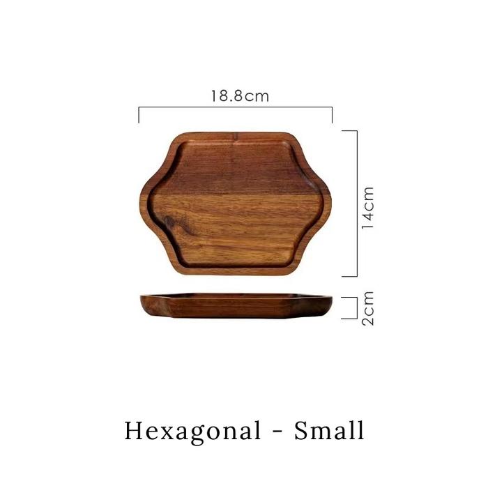 Gambar Blou Wood Tray Acacia Wood Baki Nampan Kayu Nordic Korean Style dinner tray dessert tray coffee bread breakfast tray Unik Hexagonal Octagonal - Hexagonal Small dari Blou Homesense undefined Tokopedia